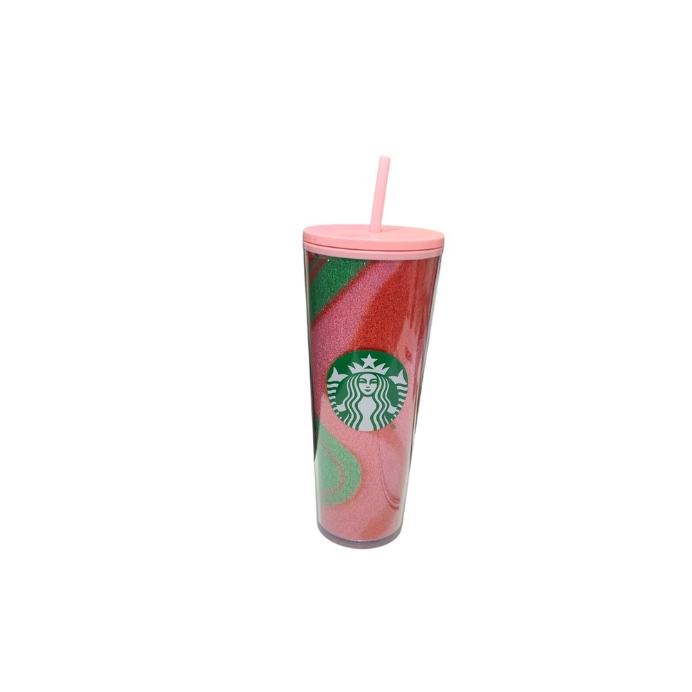 Starbucks Holiday 2020 Red/Green/Pink Glitter Swirl 24‎ oz Tumbler - New